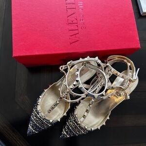 Valentino Garavani Black and Gold Women's Shoes